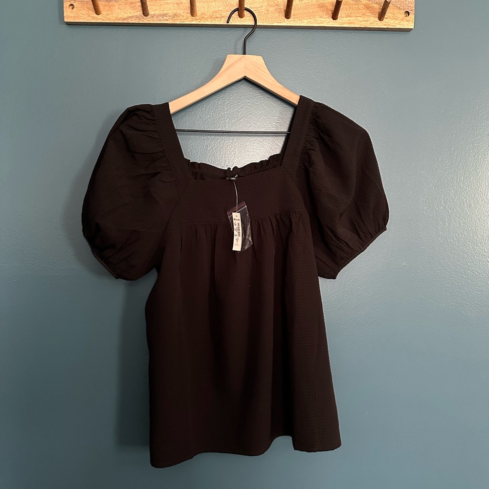 NWT Madewell Square Neck Top - Black